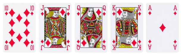 istock Royal Flush of Diamonds - isolated on white 1295584671