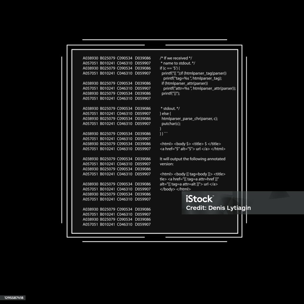 Code Window Programming Screen Stock Illustration - Download Image Now ...