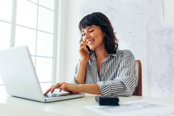 Woman entrepreneur working in office