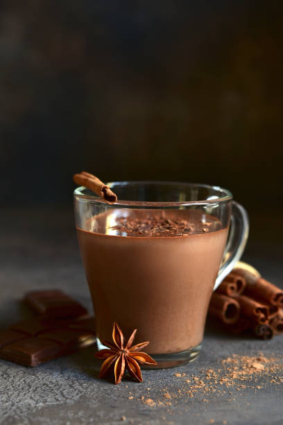 istock Spicy hot chocolate in a glass cup 1295593224