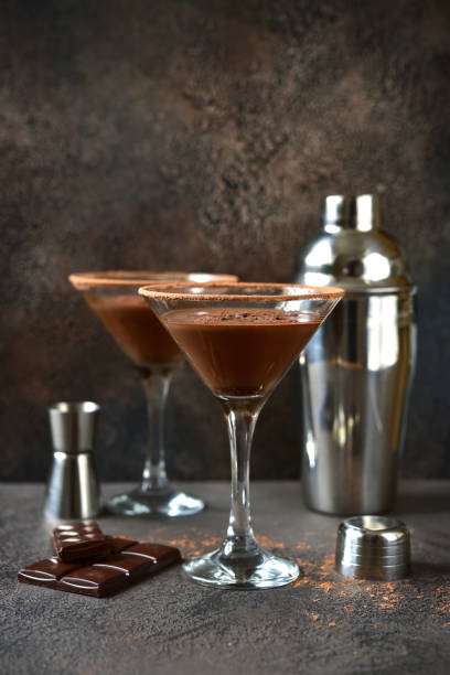 istock Delicious chocolate martini in a glasses 1295593280