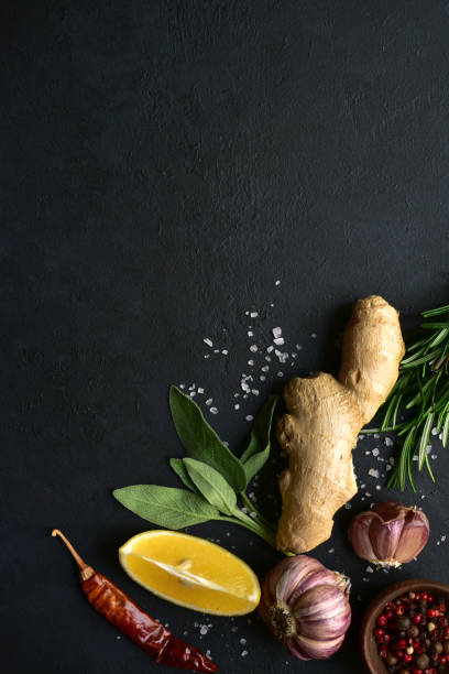 istock Culinary background with assortment herbs and spices 1295593474