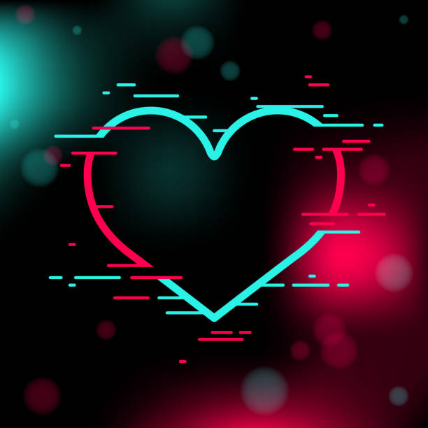 istock Happy Valentine's day background. Black background contrast color heart border. TikTok service, Tiktok background, TikTok social media. Valentine's day TikTok party design 1295594022