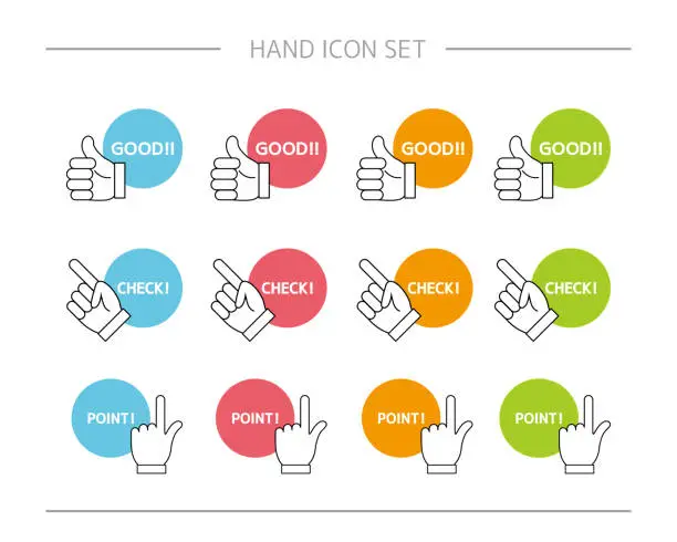 Vector illustration of Vector illustration of fingers. Index finger.