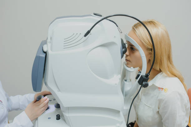istock close up head of young patient fix in Tomography in Optical Coherence 1295603048