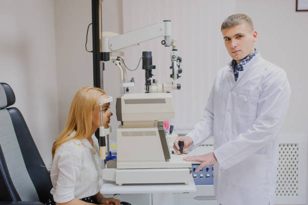 istock ophthalmologist examinating a young patient using a non-mydriatic retinal camera 1295603134