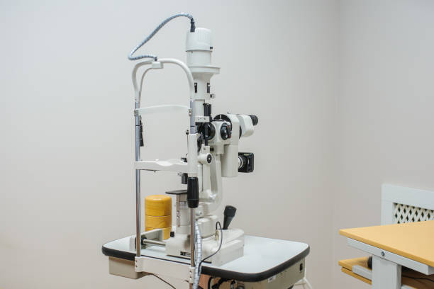istock Ophthalmology clinic equipment Slit lamp examination 1295603886