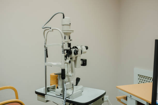 istock Ophthalmology clinic equipment Slit lamp examination 1295603903