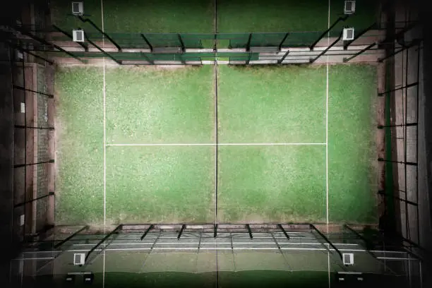 Aerial views of sports facility training courts
