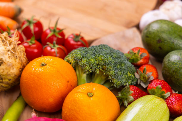 istock healthy, fresh, raw vegetables and fruits 1295606176