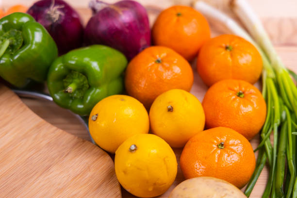 healthy, fresh, raw vegetables and fruits