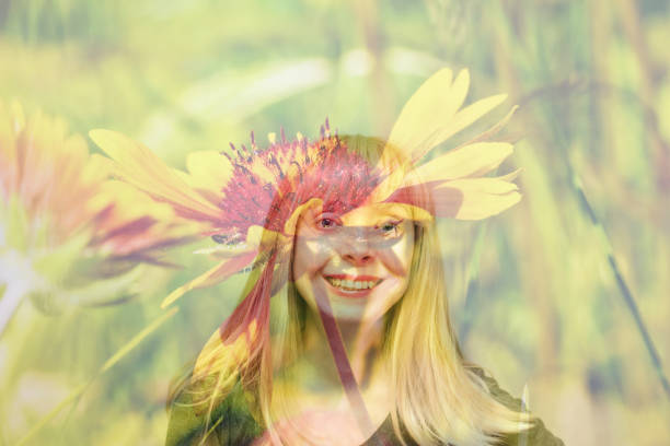 istock Happy smiling woman and summer. 1295611991
