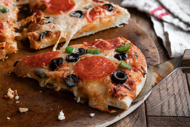 istock Pizza With Pepperoni Olives and Peppers 1295615251