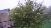 Hilarious view of macro droplets of fog on rope wire. Macro dew drops blossom