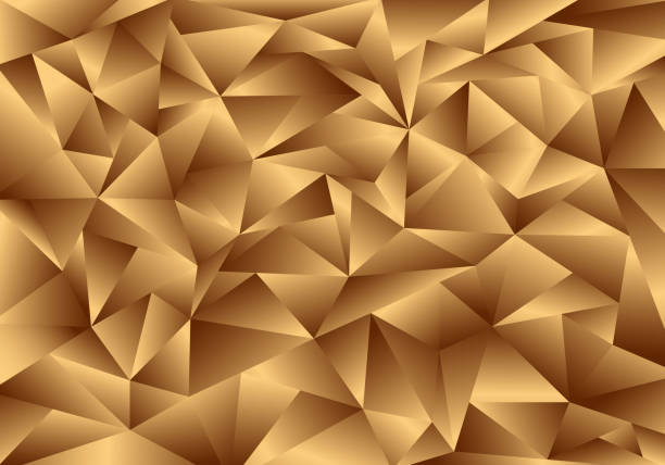 illustrations, cliparts, dessins animés et icônes de fond et texture 3d de polygone doré. modèle d’or poly bas. - star shape diamond gold pattern