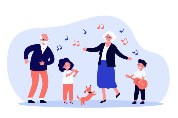 1,900+ Grandfather Playing Stock Illustrations, Royalty-Free