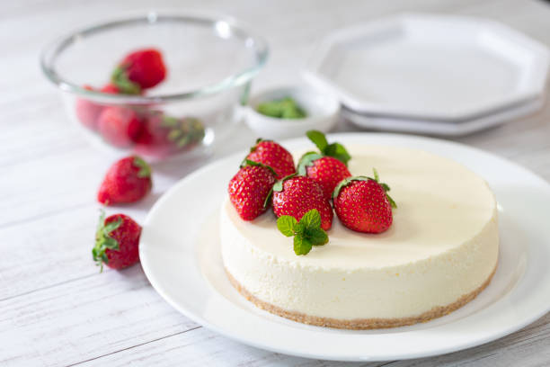 istock No-bake cheesecake with strawberry and mint 1295621250