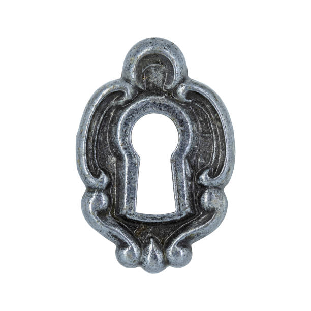 Old keyhole, isolated on white background Old keyhole, isolated on white background keyhole photos stock pictures, royalty-free photos & images