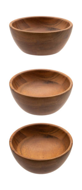 istock Collection Wood bowl isolated on white 1295625474