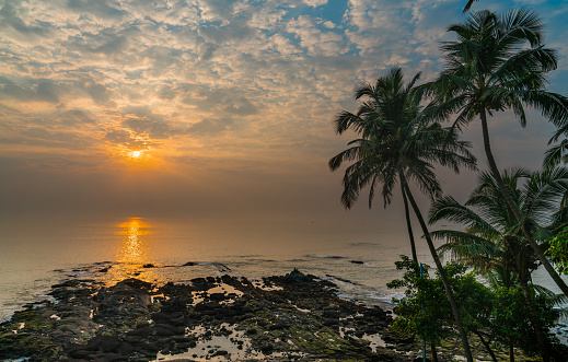 A beautiful sunset on the rocks