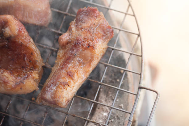 istock Pork neck broiled on stove. Thai food. Selective focus 1295625547