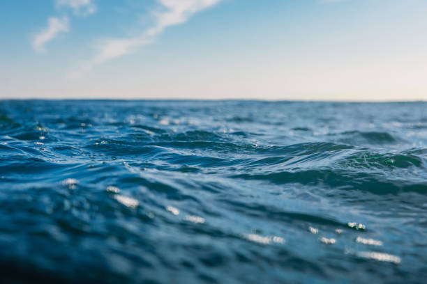 istock Blue waves in ocean. Water texture with bokeh 1295628547