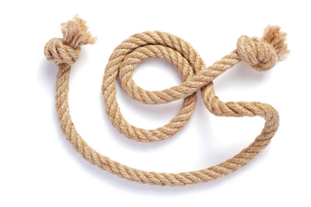 istock ship rope isolated at white background, lasso and cable top view 1295629704