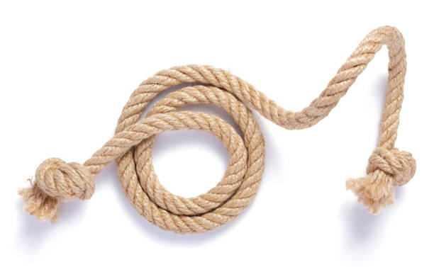 istock ship rope isolated at white background, lasso and cable top view 1295629733