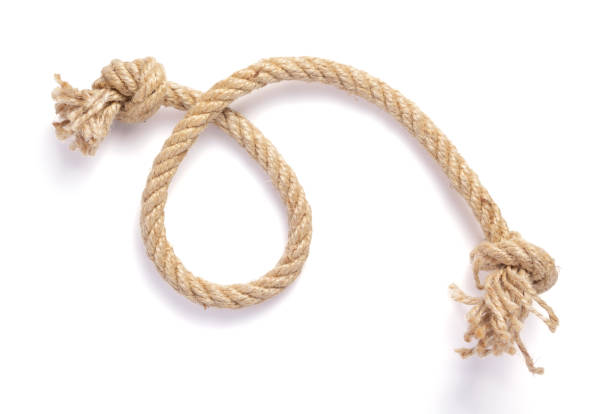 istock ship rope isolated on white background, lasso or cable top view 1295629888