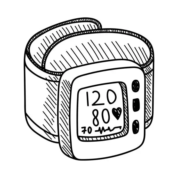 Vector illustration of ISOLATED ON A WHITE BACKGROUND ELECTRONIC TONOMETER