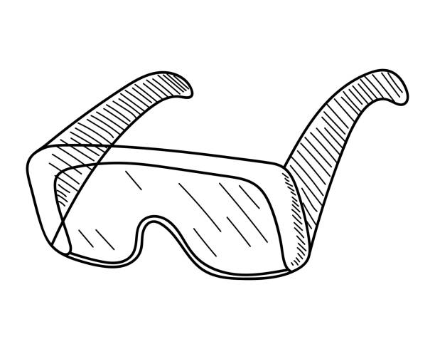izolowane okulary chirurgiczne na białym tle - silhouette black and white glasses digitally generated image stock illustrations