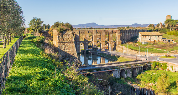 Nepi, Italy - known for its mineral springs, sold and bottled under the Acqua di Nepi brand throughout Italy, Nepi is a wonderful village 50 km North of Rome. Here in particular the famous aqueduct