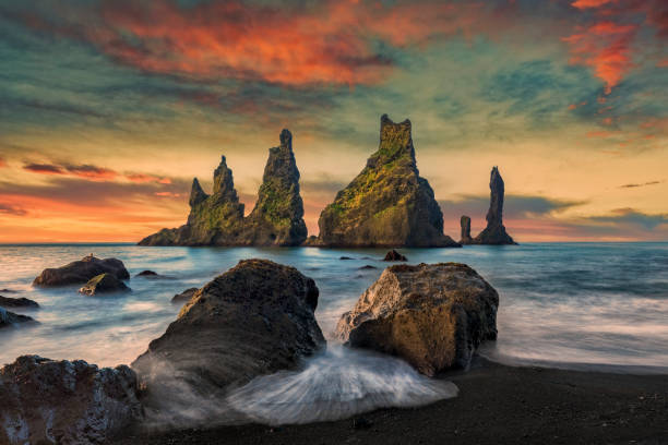 istock The cliffs at Vik in Iceland at magig sunrise 1295639849