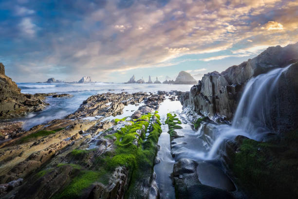 Gueirua beach in Asturias, Spain