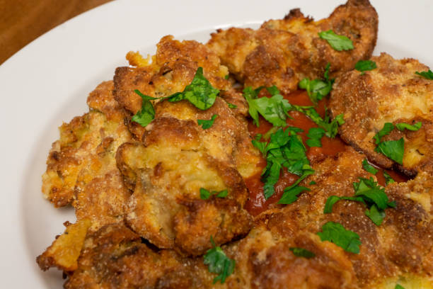 istock Fried Oysters with Cocktail Sauce in a Bowl 1295642912