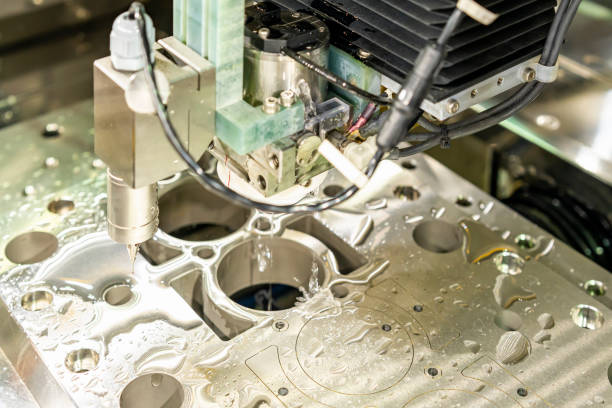 istock inspection probe for work piece dimension inspection checking quality control process of  cnc edm wire cut machine 1295643747