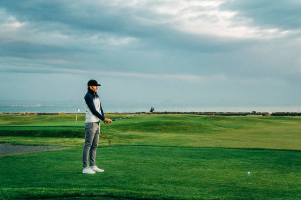 istock Dedicated sportsman taking a shot during sunset 1295648865