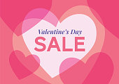 istock Valentines Day Sale background with hearts frame. 1295650211