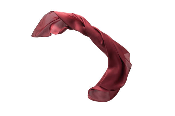 istock Flowing red silk scarf isolated on white background. 1295650380