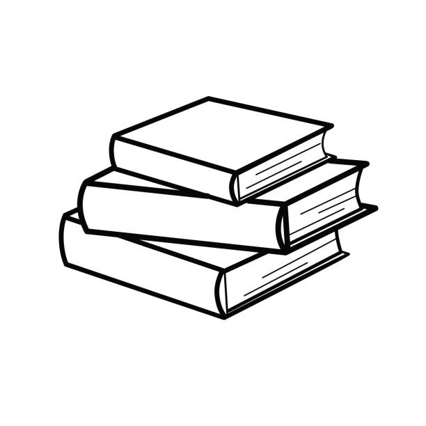 набор эскизов книг. векторная иллюстрация. - stack of books stock illustrations