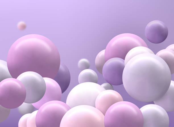 istock Abstract vector futuristic background with colorful 3d spheres, glossy bubbles, balls. 1295651348