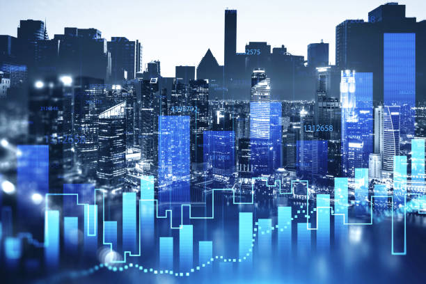istock Financial graphs in modern city 1295654260