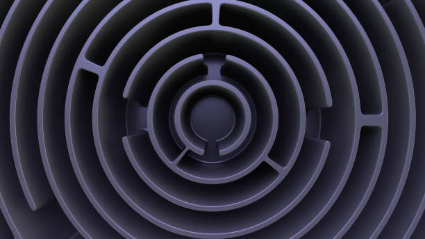 istock The design in the form of a circular maze. Top view. Full frame. 1295654589