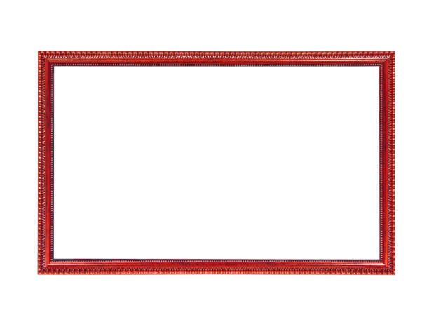 istock Wooden red frame for paintings. Isolated on white 1295656608