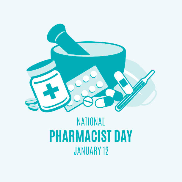 wektor narodowego dnia farmaceuty - pharmacy pharmacist medicine chemist stock illustrations