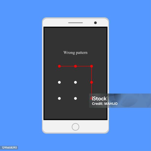 Pattern Phone Code Empty Incorrect Pattern Unlock Code Stock Illustration - Download Image Now ...