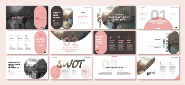 Presentation templates elements on a white background. Vector infographics. Presentation templates elements on a white background. Vector infographics. Use in Presentation, flyer and leaflet, corporate report, marketing, advertising, annual report, banner. portfolio photos stock illustrations