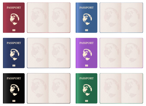 白い背景に  隔離された現実的なパスポートベクトルデザインのイラスト - パスポート点のイラスト素材／クリップアート素材／マンガ素材／アイコン素材