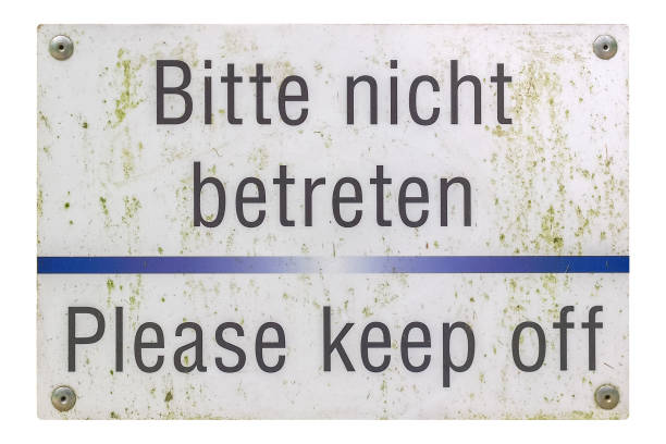istock German sign isolated over white. Please keep off. 1295669753