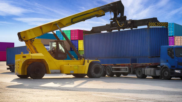 istock Global logistics business and cargo containers 1295669847